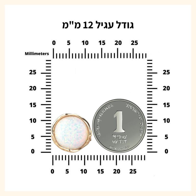 עגילי אובל זהב 14K סמוקי קווארץ