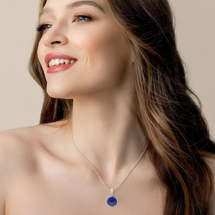תליון מעוטר מכסף 925 באבן לאפיס
