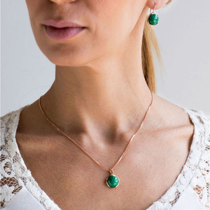 תליון זהב אדום 14 קראט מעוטר אבן מלאכית