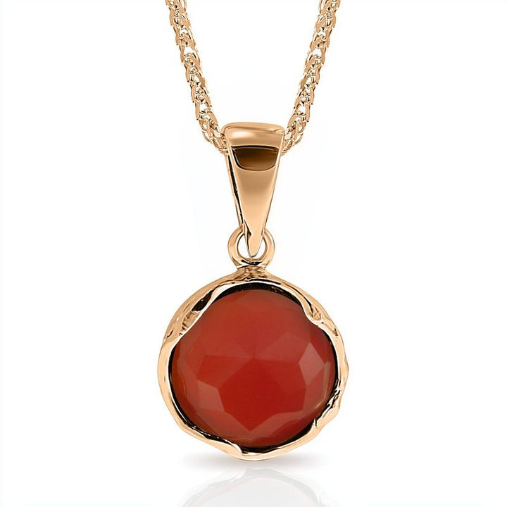 14K Rose gold 12mm Carnelian Vintage Pendant