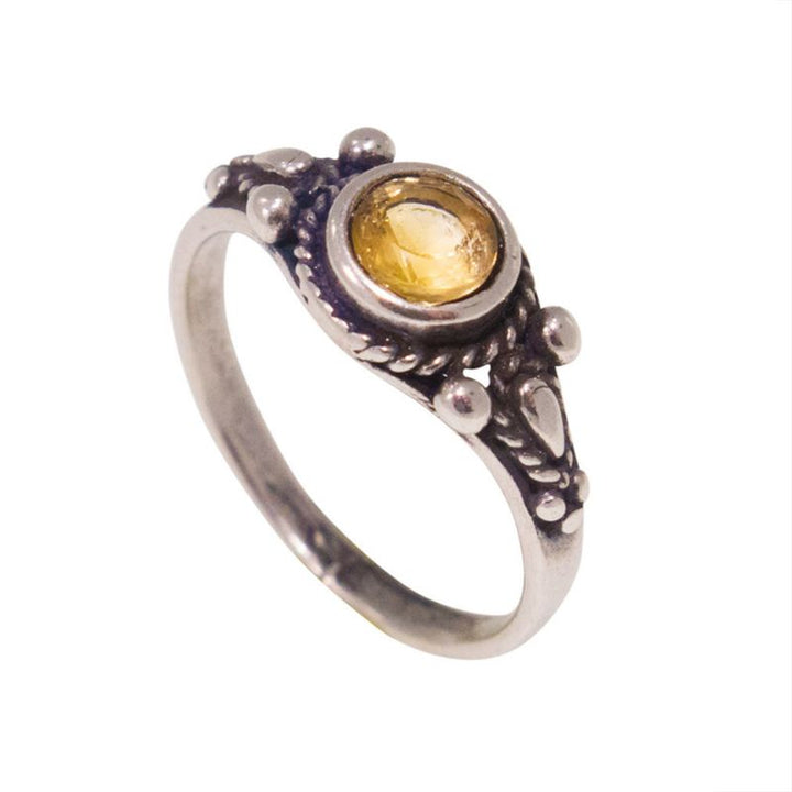 טבעת עגולה כסף 925 אבן סיטרין