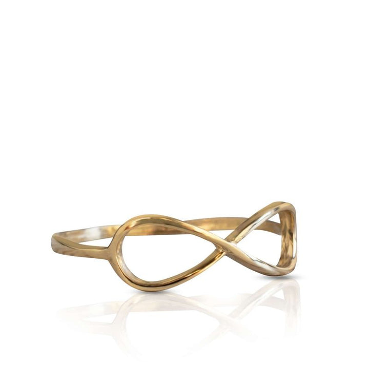 14k Solid Yellow Gold Dainty Infinity Ring