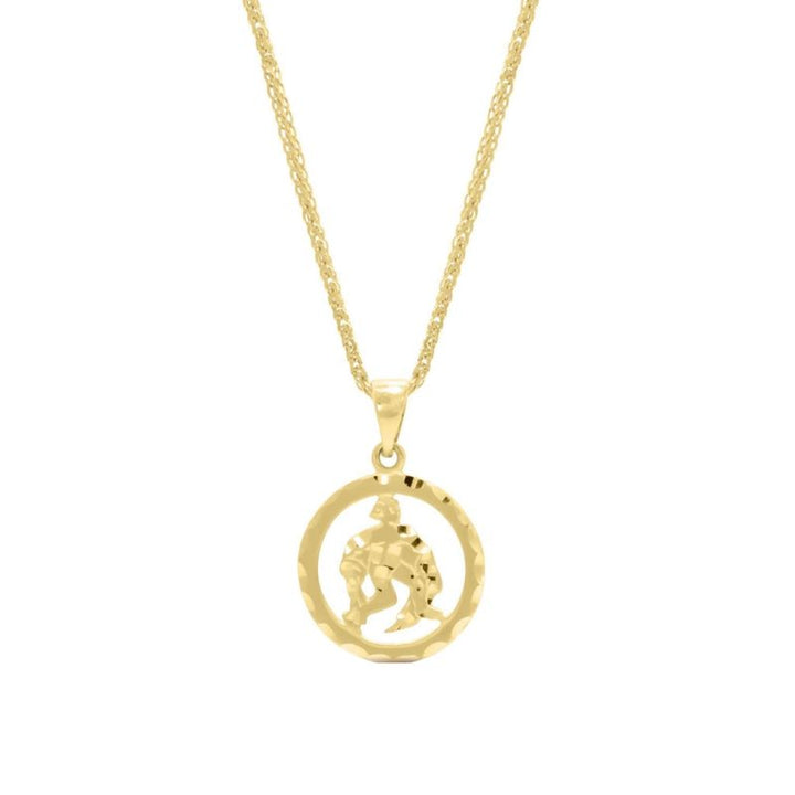 14K Yellow Gold Aquarius Pendant