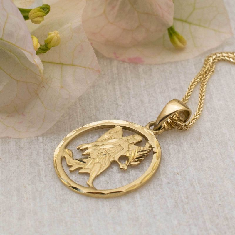 14K Yellow Gold Virgo Pendant