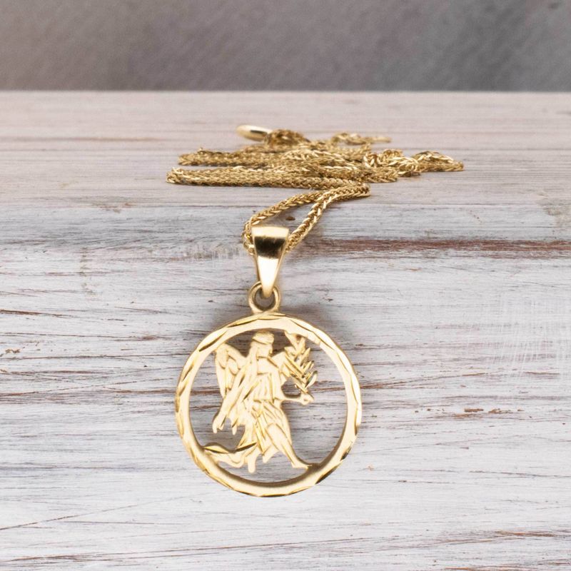 14K Yellow Gold Virgo Pendant