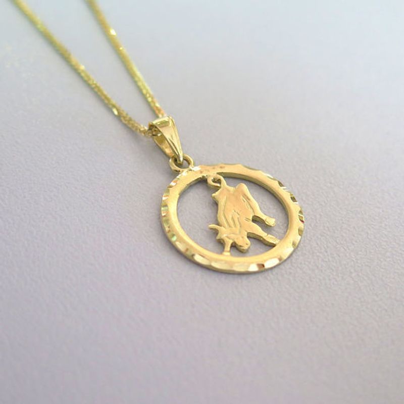 14K Yellow Gold Taurus Pendant