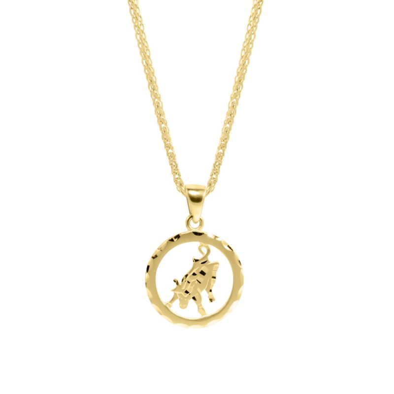 14K Yellow Gold Taurus Pendant