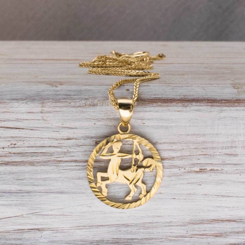 14K Yellow Gold Sagittarius Pendant