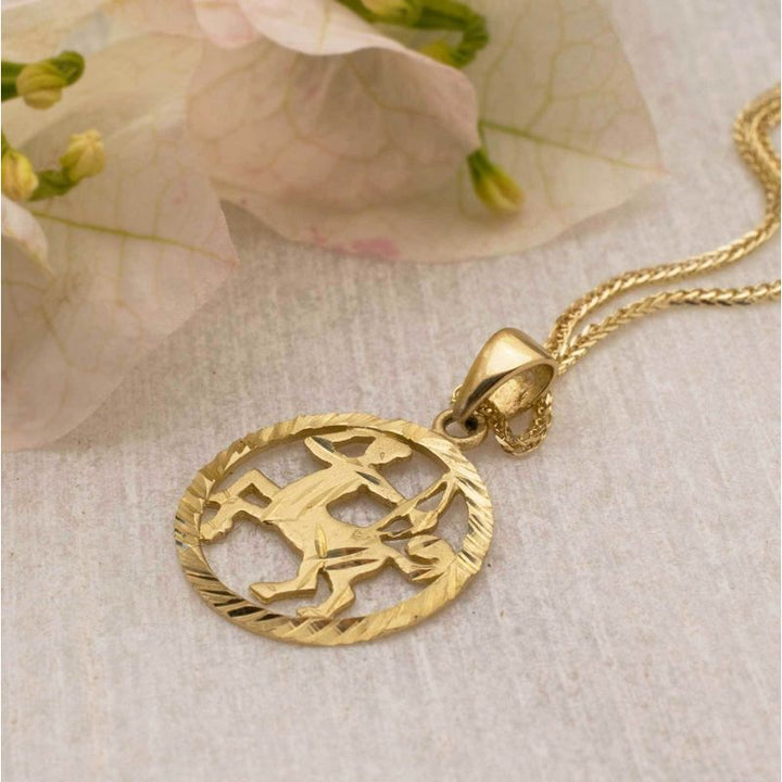 14K Yellow Gold Sagittarius Pendant