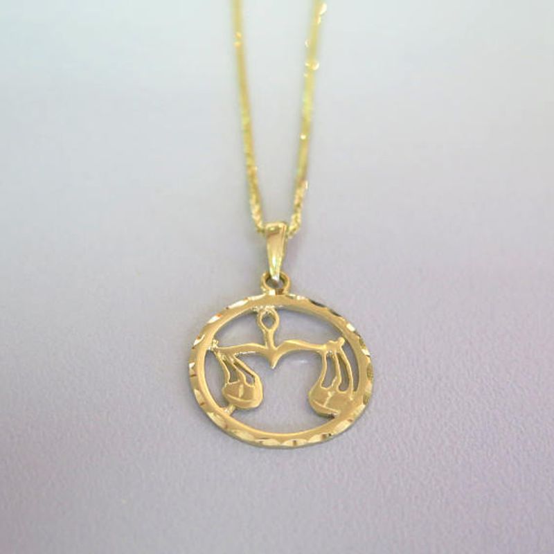 14K Yellow Gold Libra Pendant