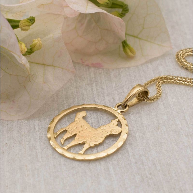 14K Yellow Gold Aries Pendant