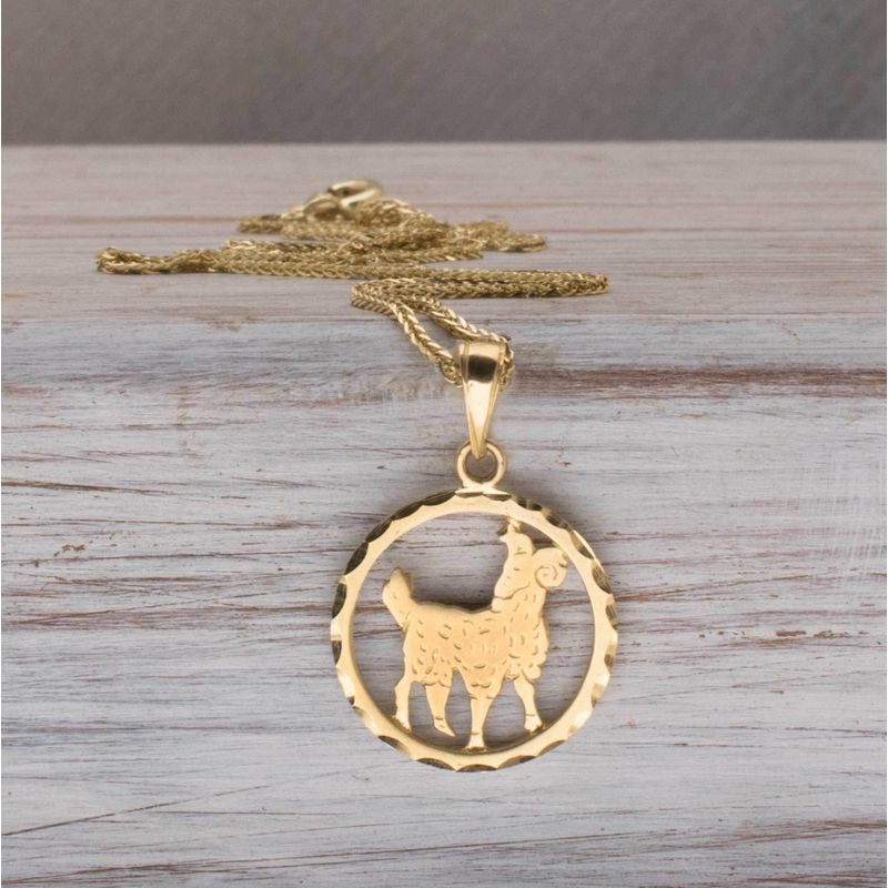 14K Yellow Gold Aries Pendant