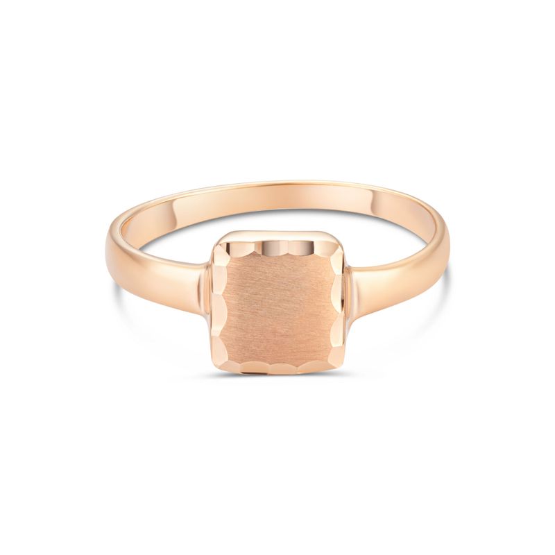 טבעת ריבוע מזהב אדום