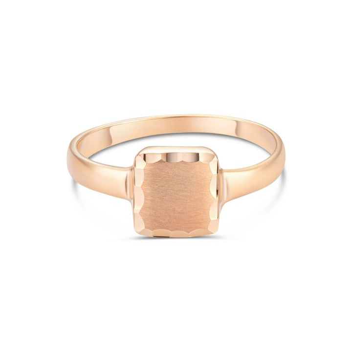 טבעת ריבוע מזהב אדום