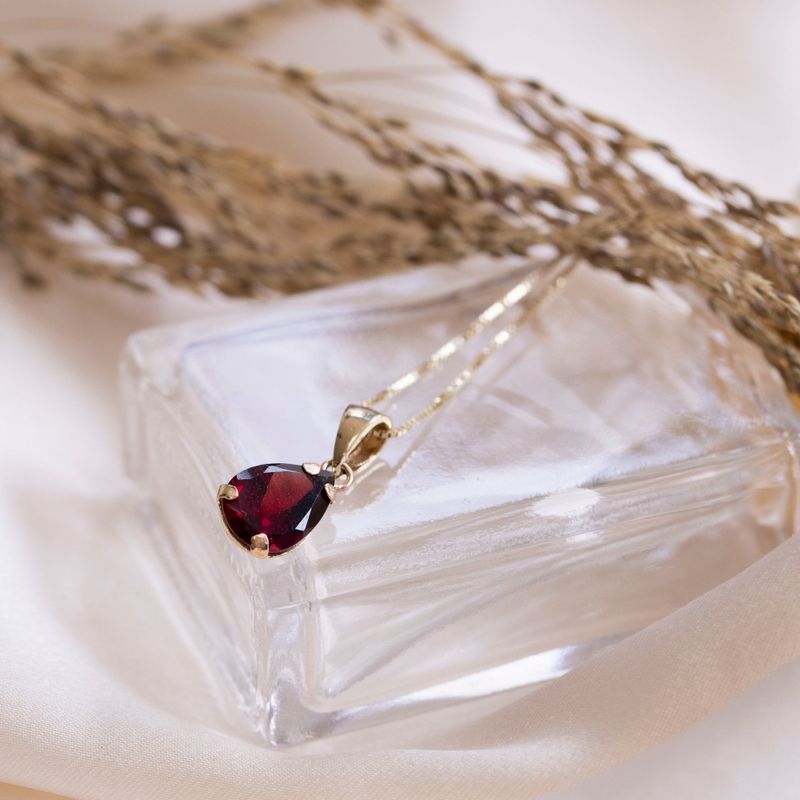 תליון טיפה זהב 14 קראט גארנט