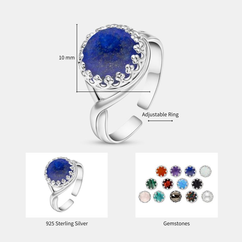 טבעת מתכווננת כסף – לאפיס