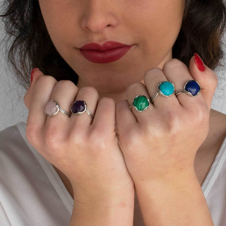 טבעת כסף 925 פתוחה עגולה טורקיז