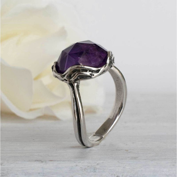 טבעת כסף 925 פתוחה אמטיסט