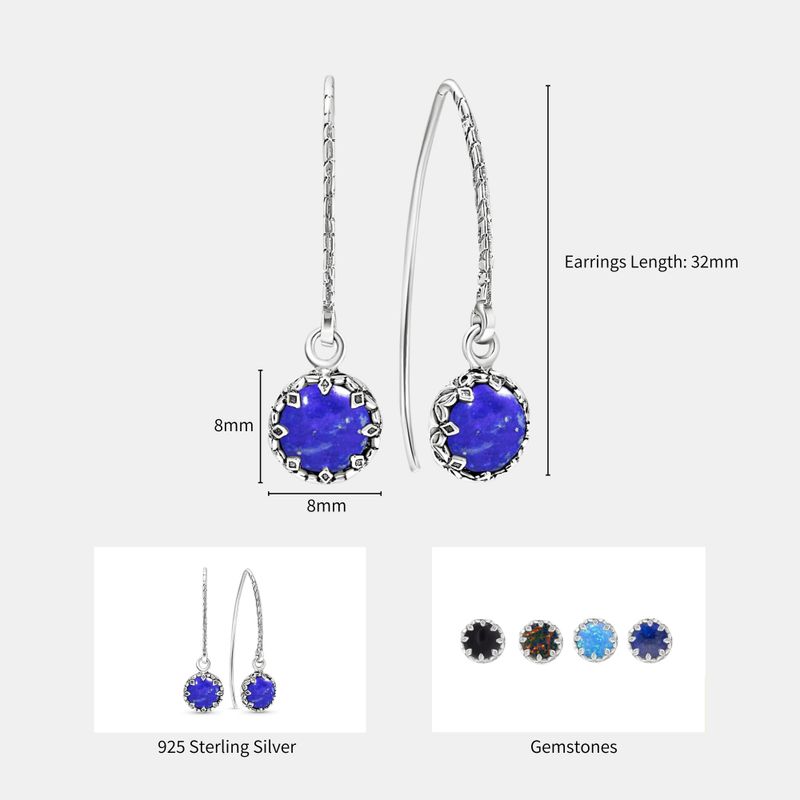 עגילי כסף 925 עגולים תלויים לאפיס