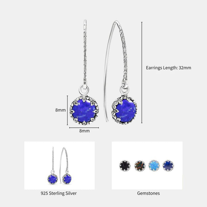 עגילי כסף 925 עגולים תלויים לאפיס