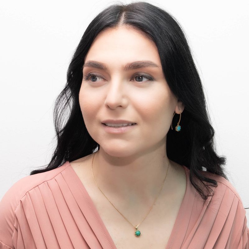 שרשרת מציפוי זהב משובצת טורקיז