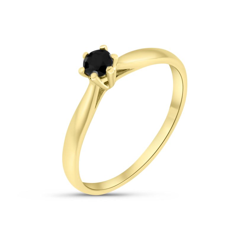 טבעת עגולה זהב 14K אוניקס