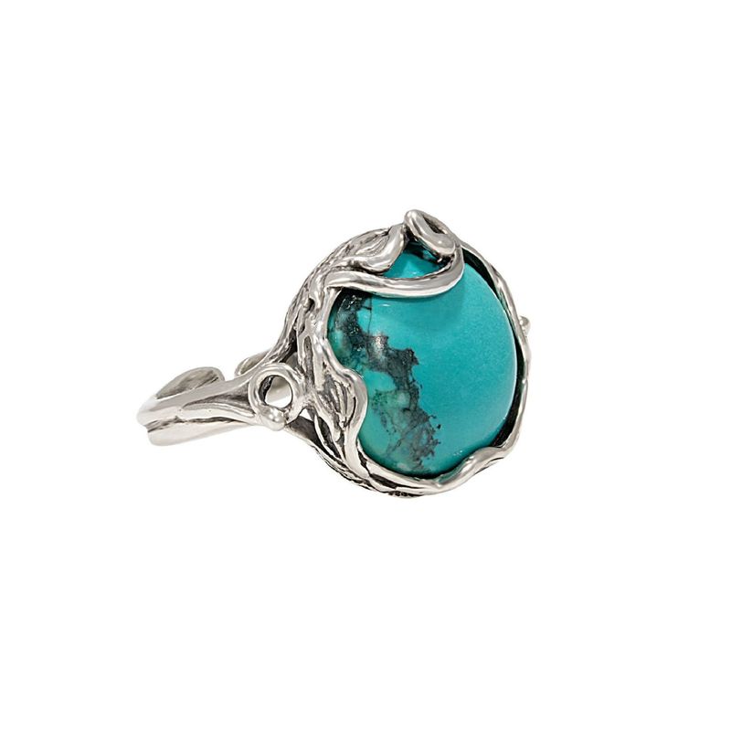טבעת כסף פתוחה אבן טורקיז