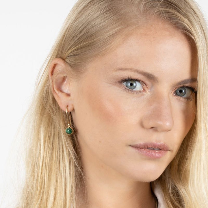 עגילי ציפוי זהב תלויים מלאכית