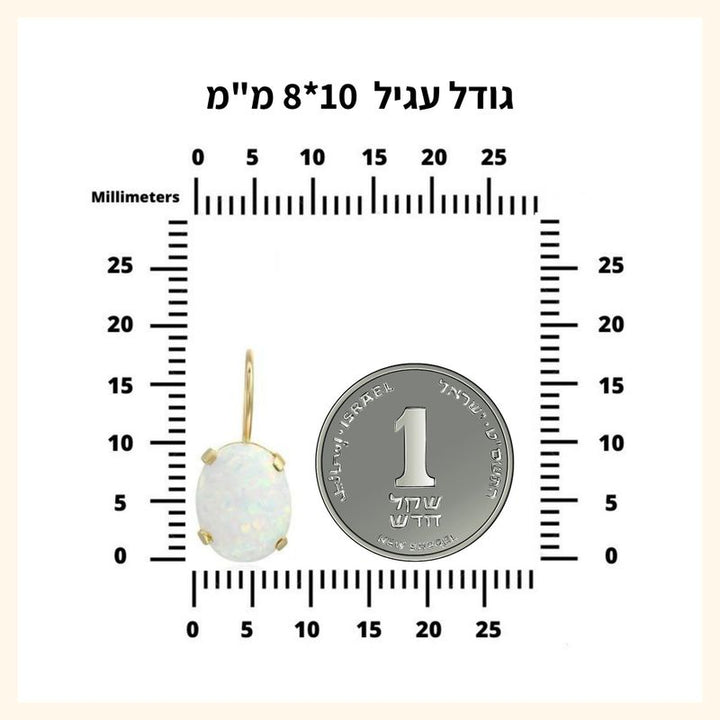 עגילי זהב 14K אבן מונסטון