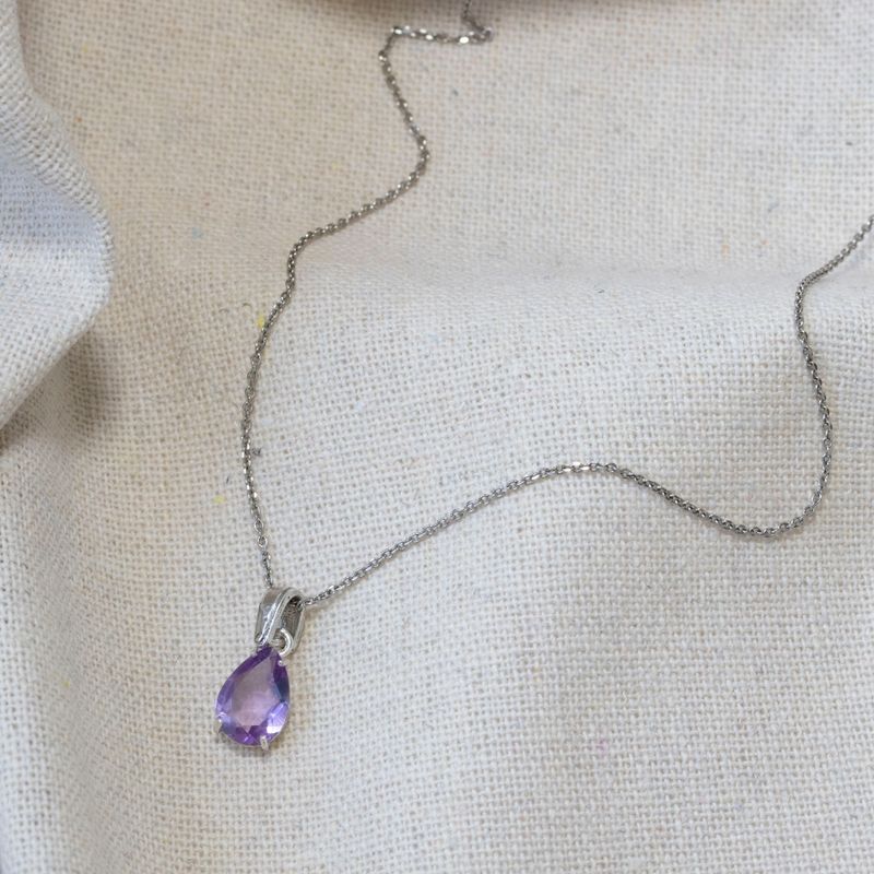 תליון טיפה קלאסי כסף אמטיסט מלאכותי