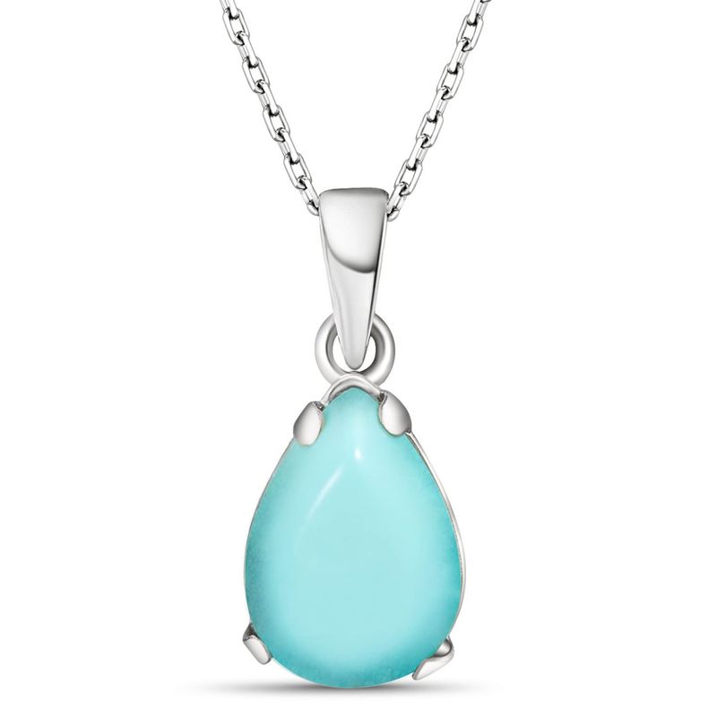 תליון טיפה קלאסי כסף טורקיז מלאכותי