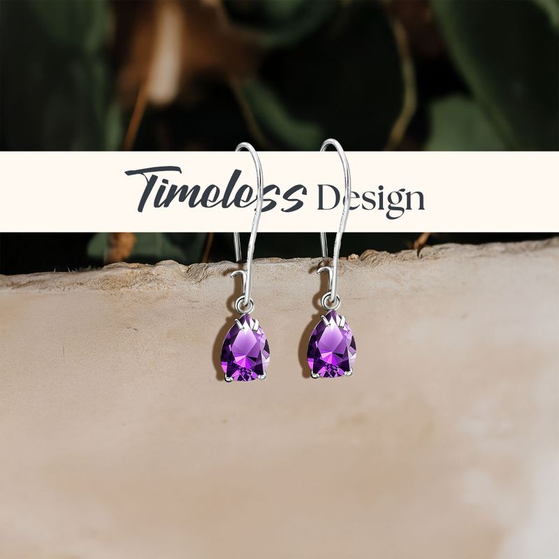 עגילי כסף תלויים – אמטיסט סגול