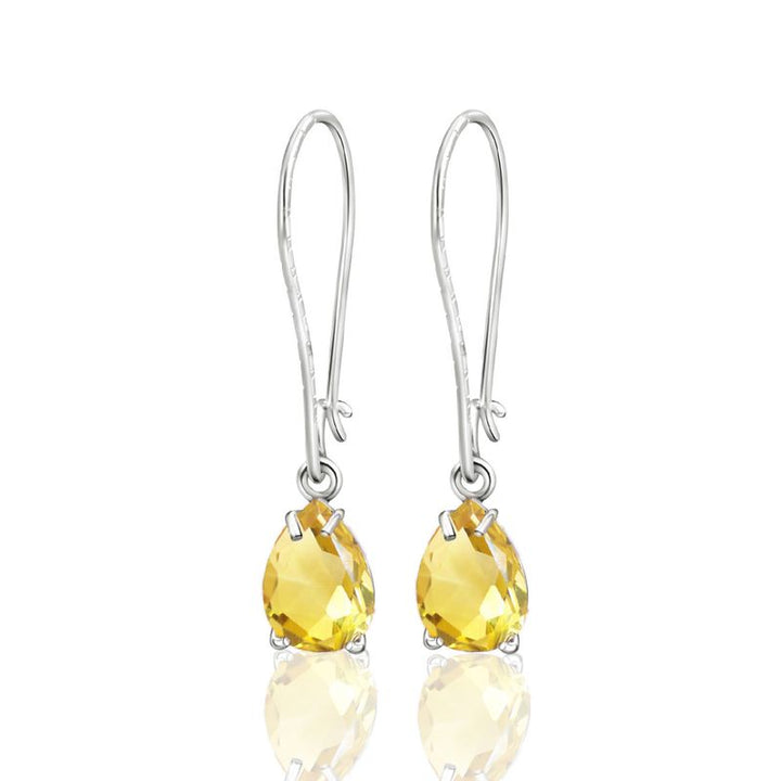 עגילי כסף תלויים – סיטרין צהוב