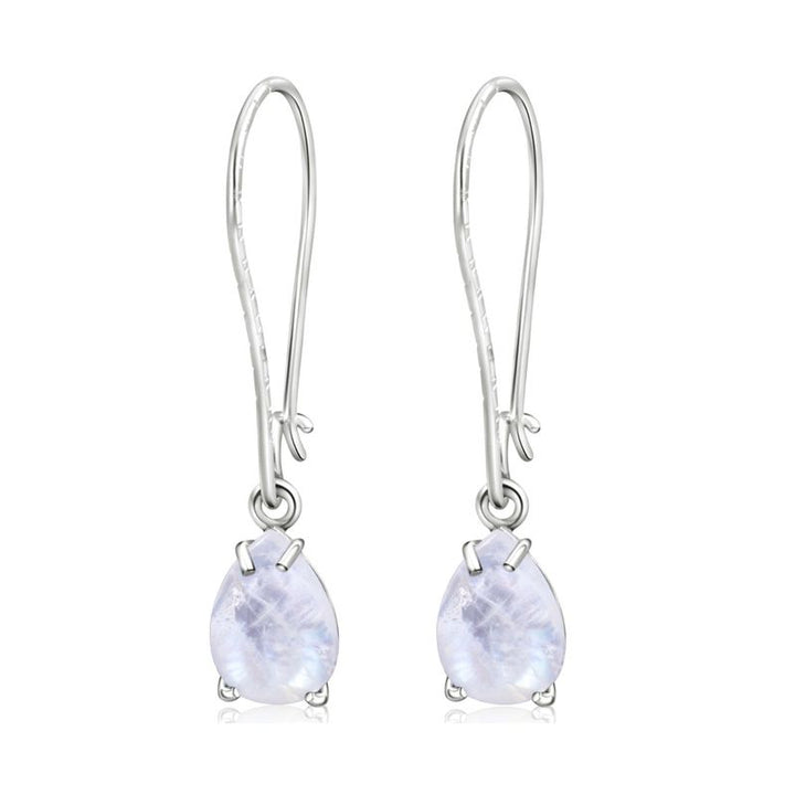 עגילי כסף תלויים – מונסטון לבן