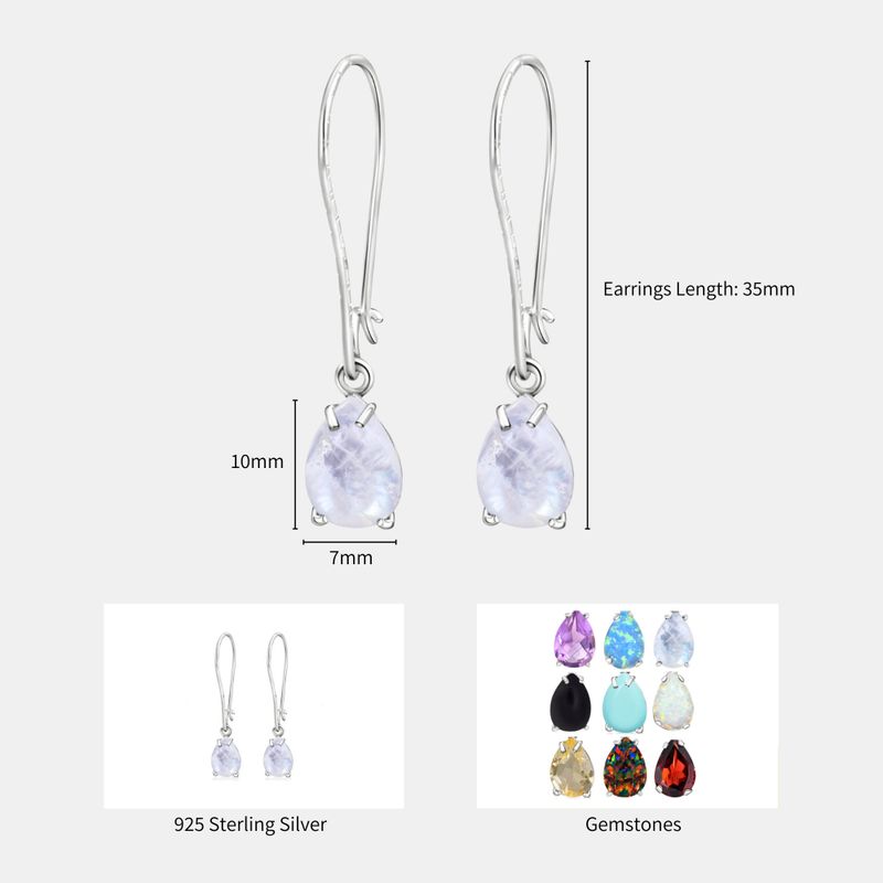 עגילי כסף תלויים – מונסטון לבן