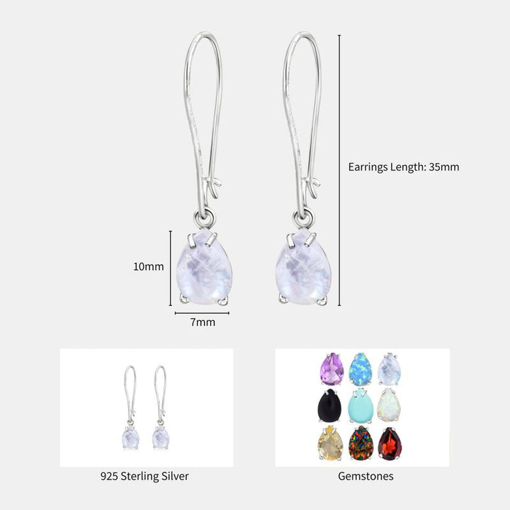 עגילי כסף תלויים – מונסטון לבן