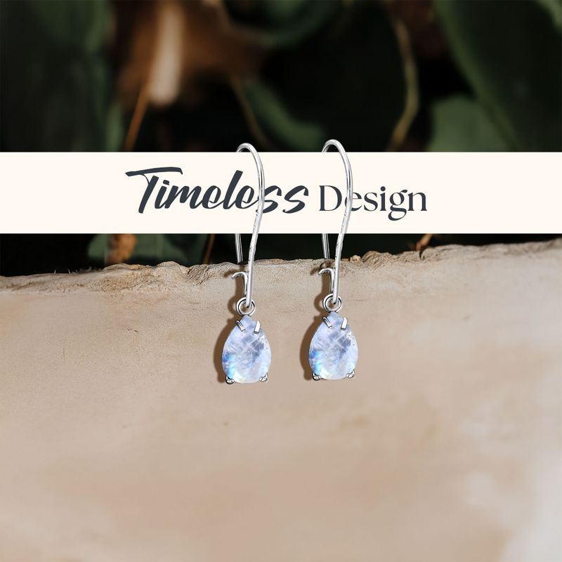 עגילי כסף תלויים – מונסטון לבן