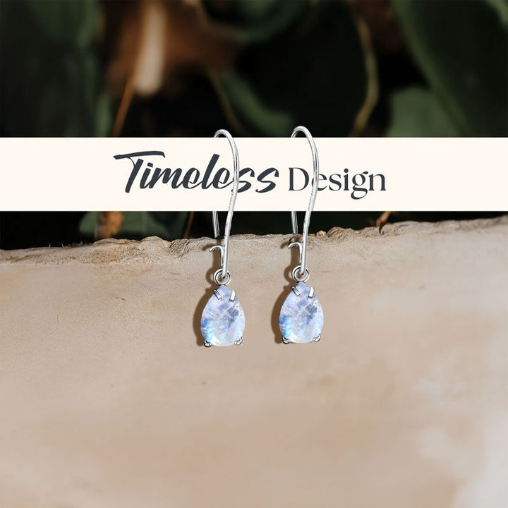 עגילי כסף תלויים – מונסטון לבן