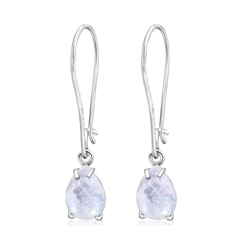 עגילי כסף תלויים – מונסטון לבן