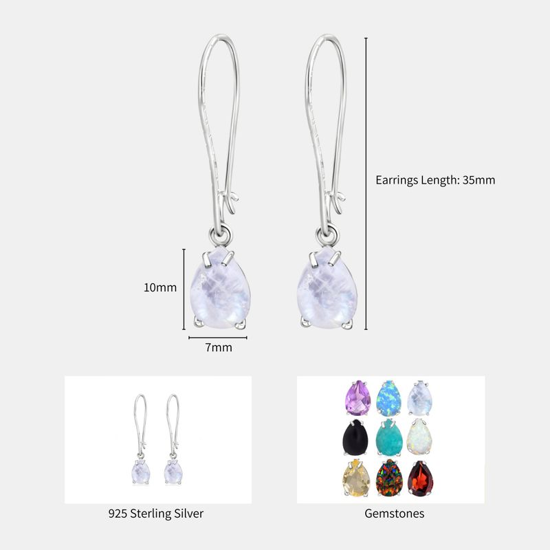 עגילי כסף תלויים – מונסטון לבן