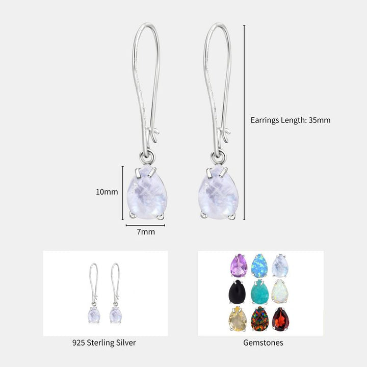 עגילי כסף תלויים – מונסטון לבן