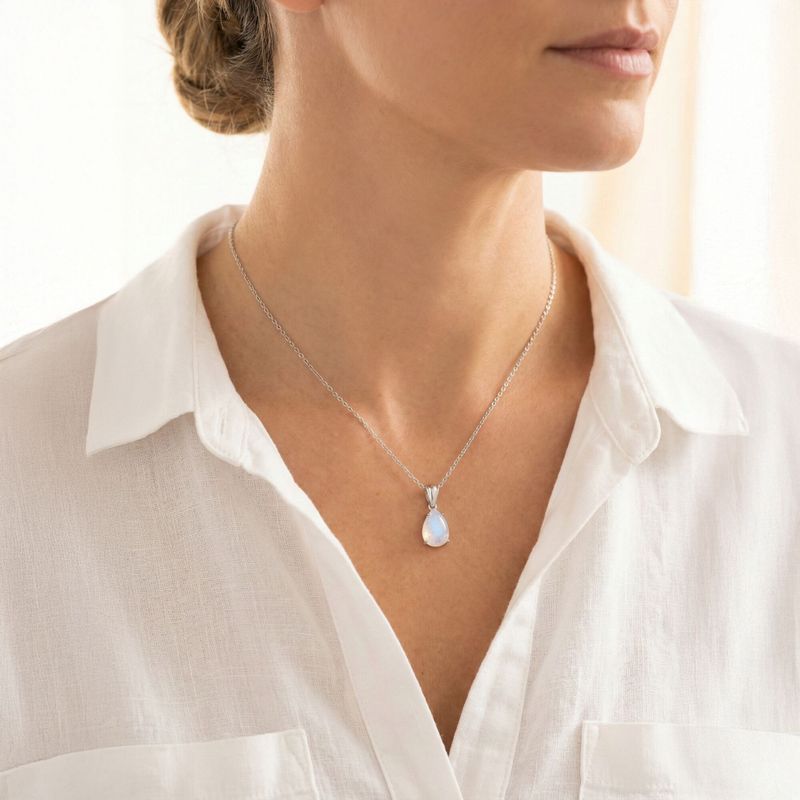 תליון טיפה קלאסי כסף אמיתי מונסטון