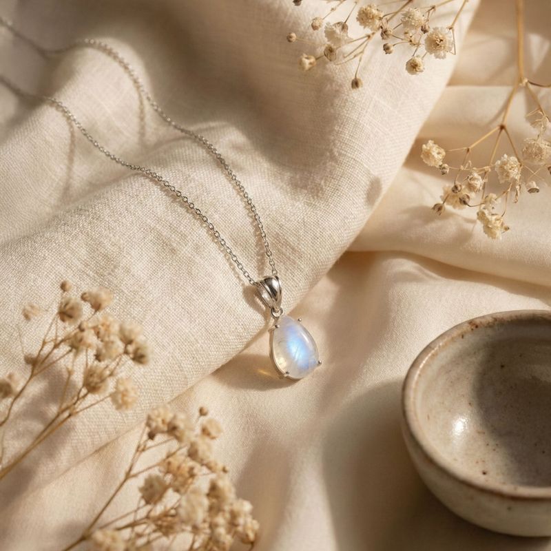 תליון טיפה קלאסי כסף אמיתי מונסטון