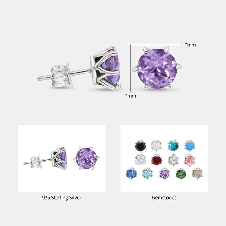 עגילי כסף אמיתי 925 צמודים אמטיסט