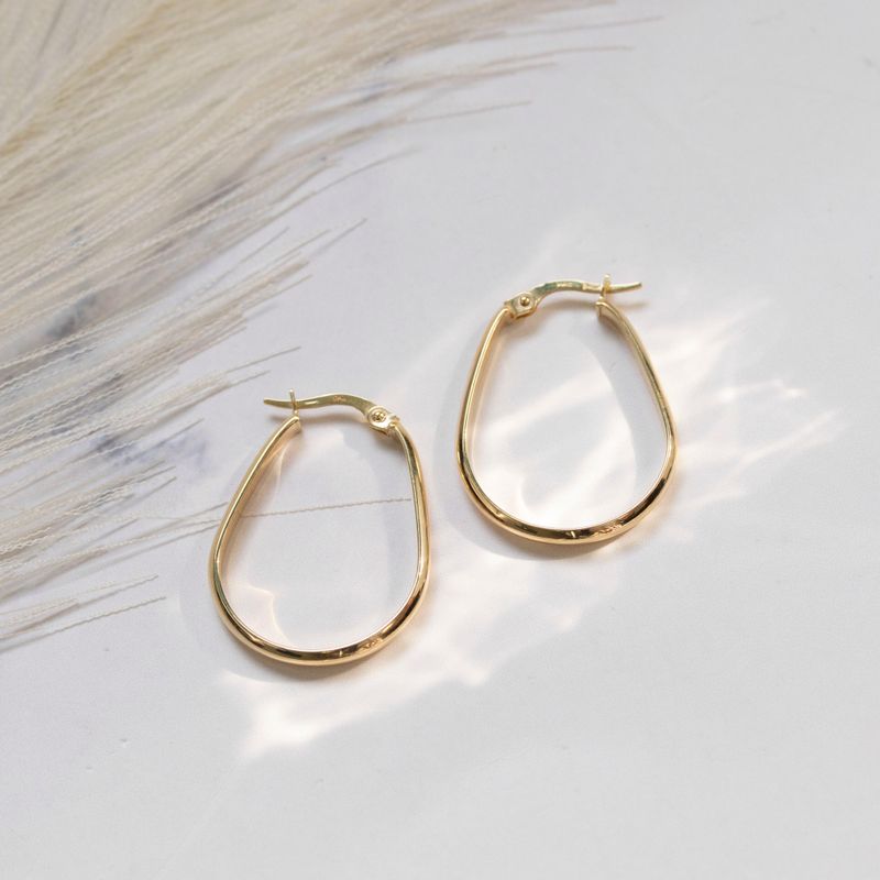 עגילי זהב 14 קראט בצורת אגס