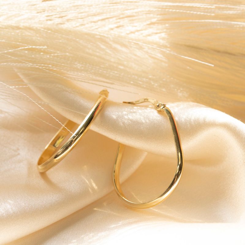 עגילי זהב 14 קראט בצורת אגס