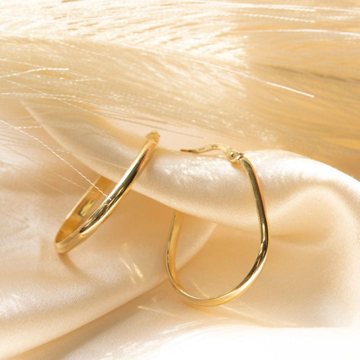 עגילי זהב 14 קראט בצורת אגס