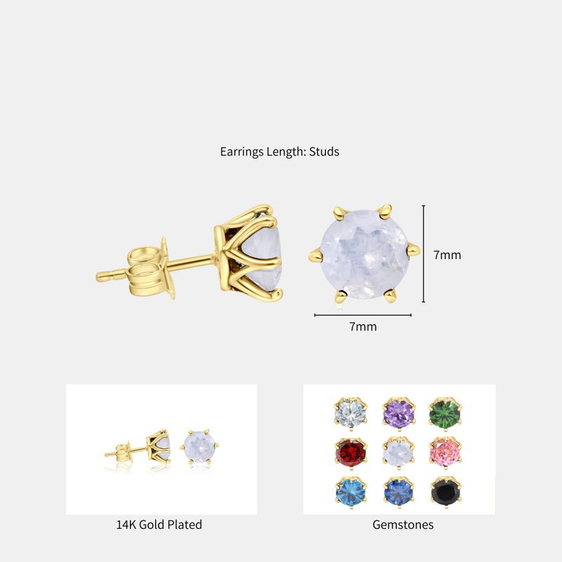 עגילים צמודים ציפוי זהב מונסטון