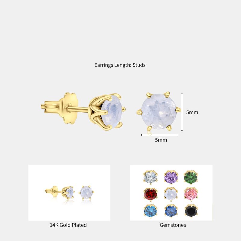 עגילים צמודים ציפוי זהב מונסטון