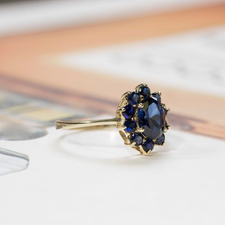 טבעת לוסיה זהב 14 קראט זירקון ספיר